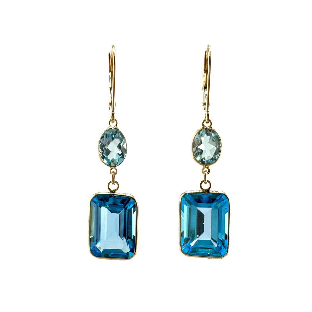 JCM sale Jacmel Maritus Jewelry 14K Blue Topaz Earrings